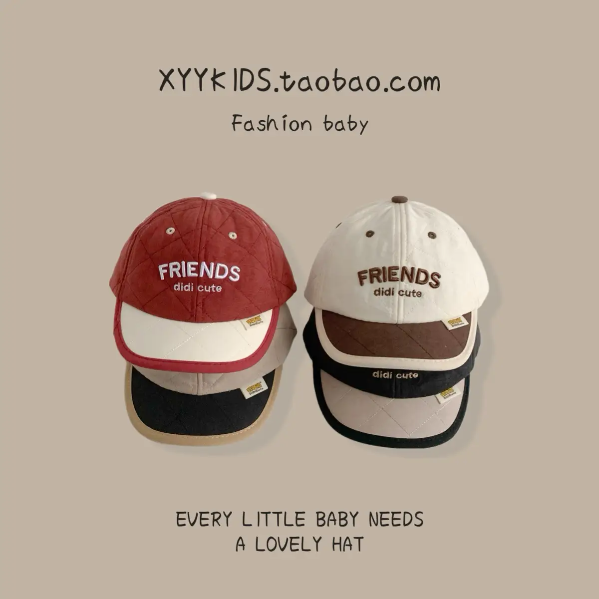 Baby Hat Winter Warm Quilted Unisex Baseball Cap with Embroidered Letters Korean Version β feature 9