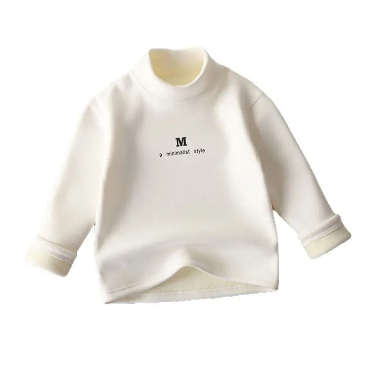White Fleece Long Sleeve T-Shirt for Boys Girls - Image 6