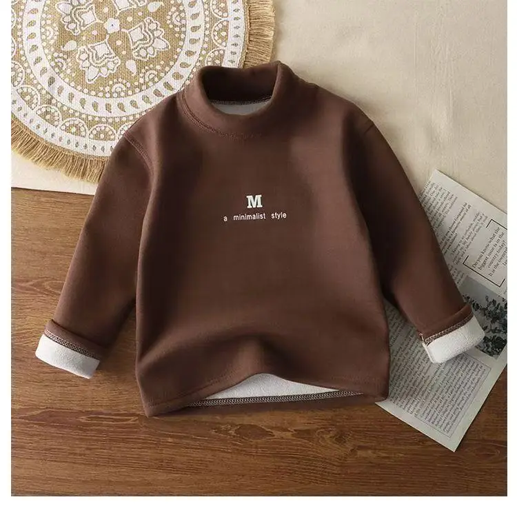 White Fleece Long Sleeve T-Shirt for Boys Girls — feature 13