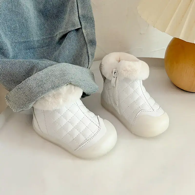 Pink Fleece Lined Baby Snow Boots for Girls