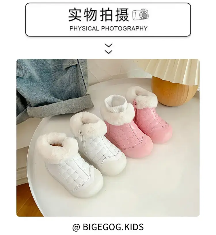 Pink Fleece Lined Baby Snow Boots for Girls — feature 8