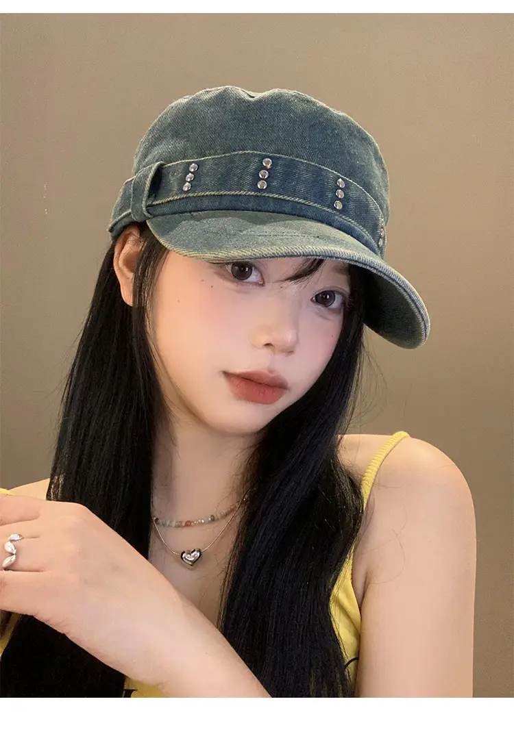 Women Vintage Washed Duckbill Cap Large Circumference — feature 9