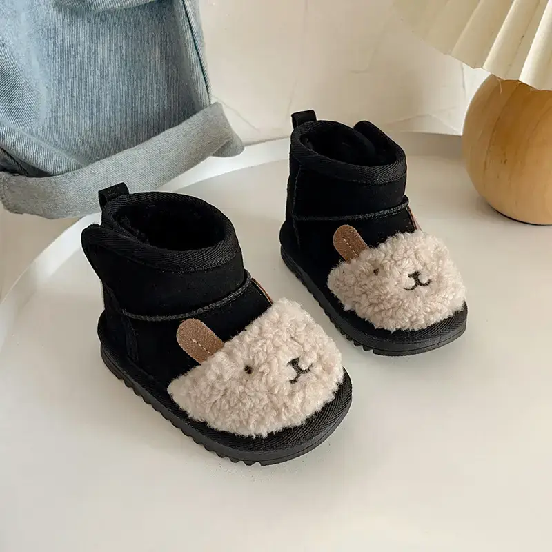 Toddler Velvet Snow Boots Cartoon Bear Autumn Winter