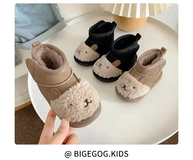 Toddler Velvet Snow Boots Cartoon Bear Autumn Winter — feature 10