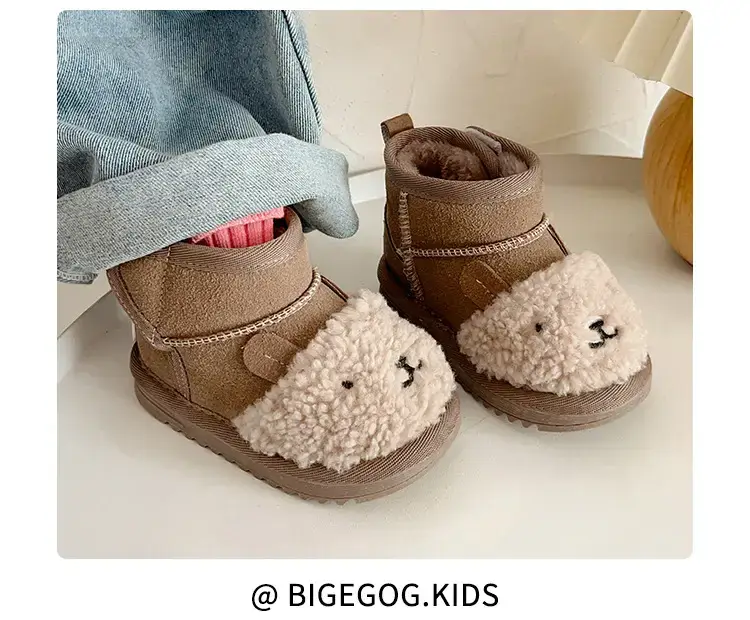 Toddler Velvet Snow Boots Cartoon Bear Autumn Winter — feature 13