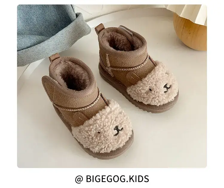 Toddler Velvet Snow Boots Cartoon Bear Autumn Winter — feature 14
