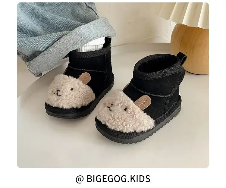 Toddler Velvet Snow Boots Cartoon Bear Autumn Winter — feature 19