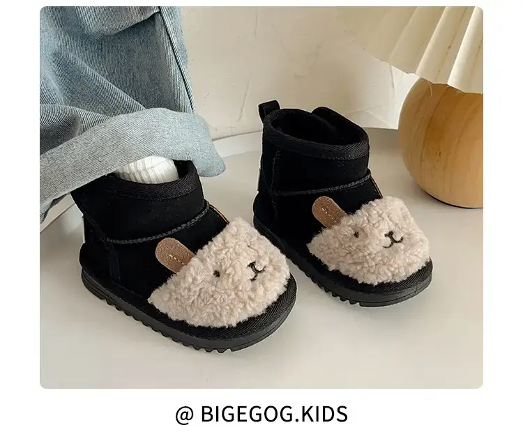 Toddler Velvet Snow Boots Cartoon Bear Autumn Winter — feature 20
