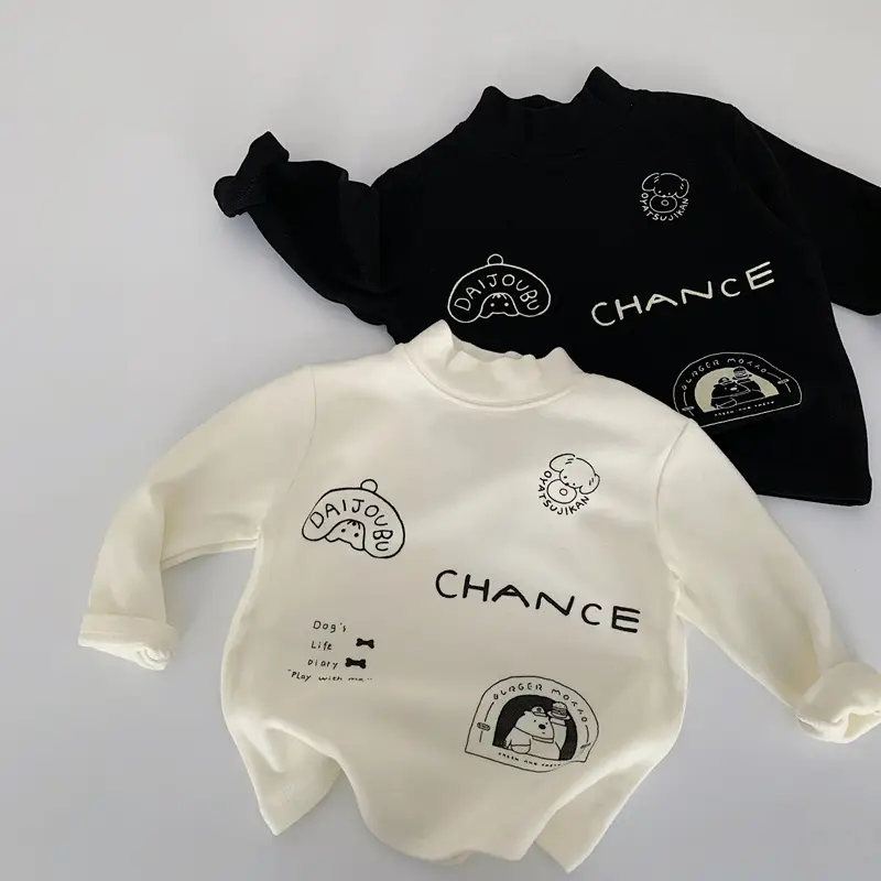 Children's Printed Long Sleeve T-Shirts Velvet Boys Off-White Medium — feature 1