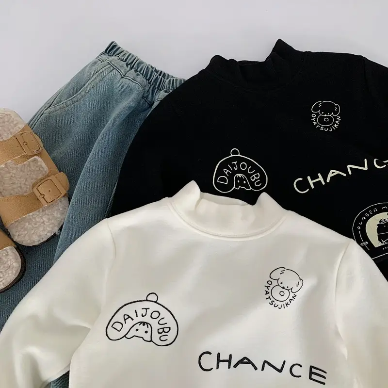 Children's Printed Long Sleeve T-Shirts Velvet Boys Off-White Medium — feature 6