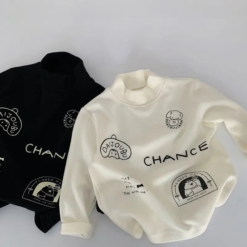 Children's Printed Long Sleeve T-Shirts Velvet Boys Off-White Medium — feature 7