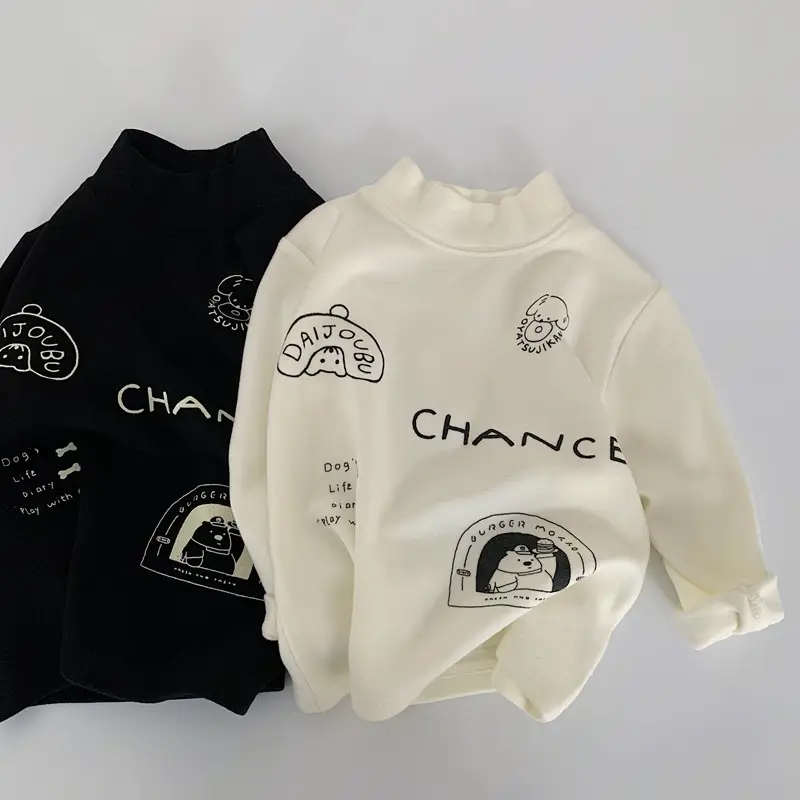 Children's Printed Long Sleeve T-Shirts Velvet Boys Off-White Medium — feature 9