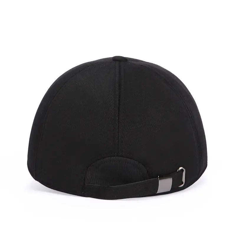 Winter Men's Black Wool Cap with Ear Protection - Image 8