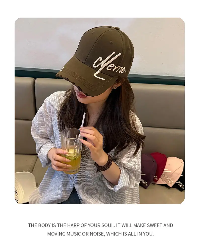 Women Maroon Embroidered Baseball Cap Sunshade — feature 7