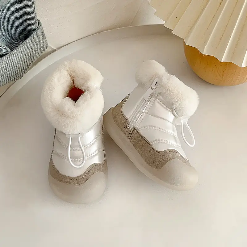 Baby Snow Boots, Boys' Fleece-Lined Cotton Shoes, Baby Toddler Shoes, Soft Soles, 0 to 1 Year Old Baby Shoes, Women's Autumn and Winter - Image 4