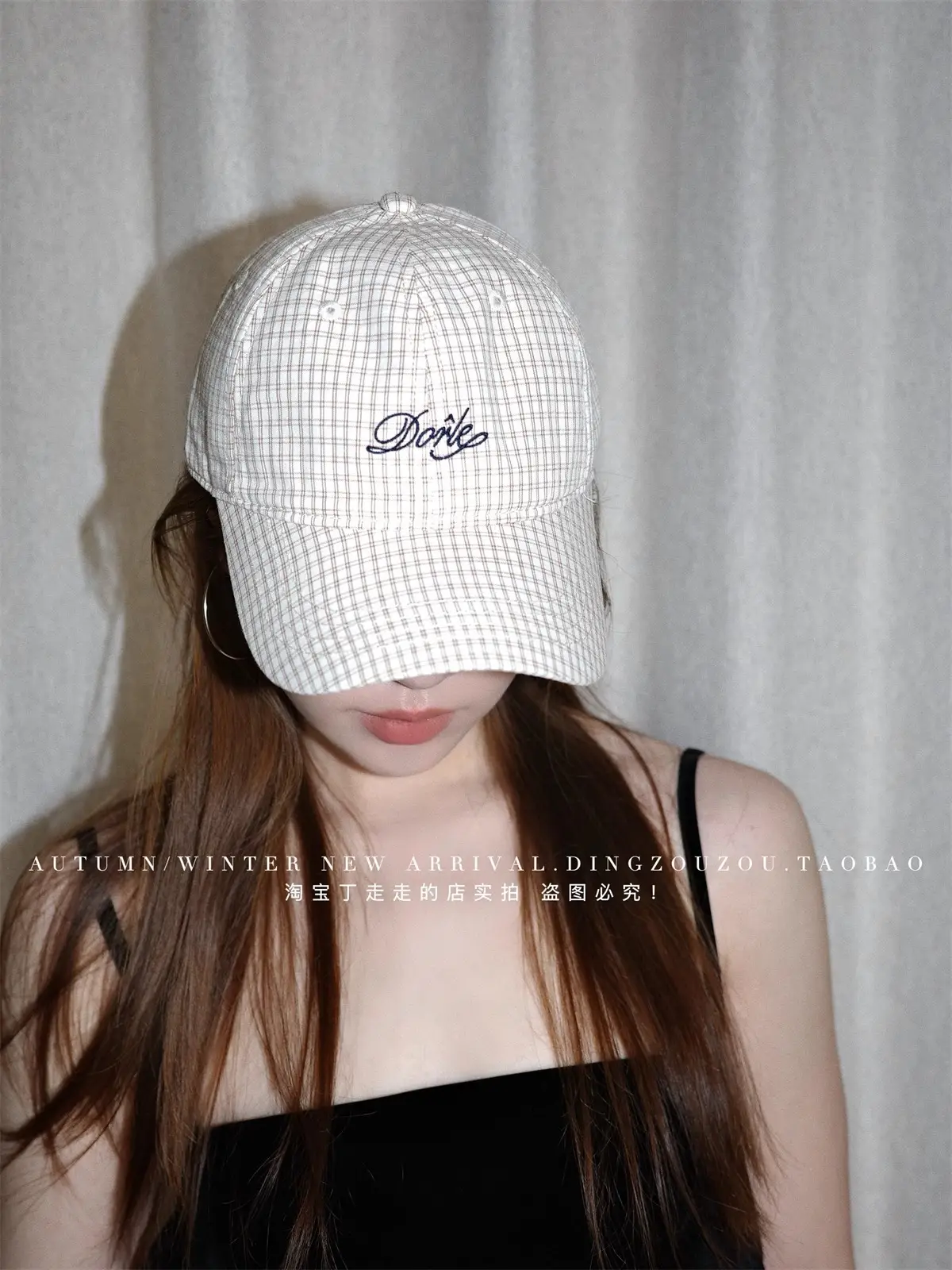 Women Korean Retro Plaid Letter Cap 2025 Spring — feature 10