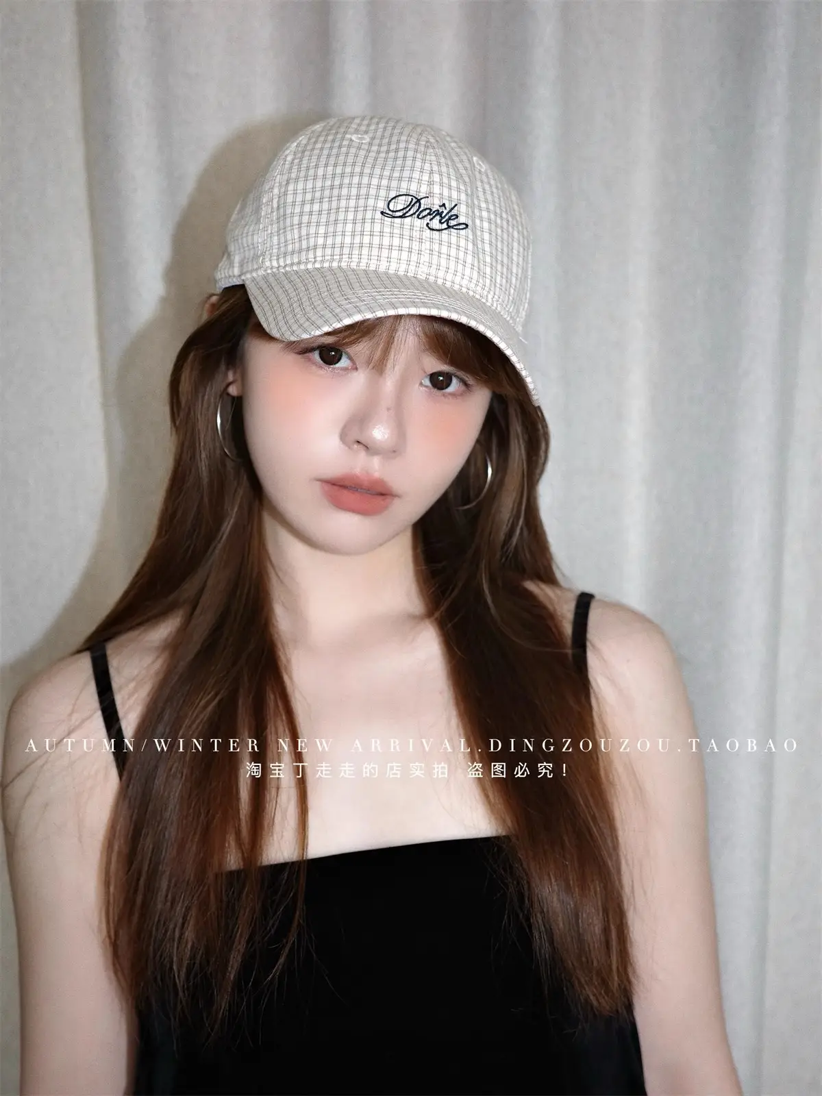 Women Korean Retro Plaid Letter Cap 2025 Spring — feature 11