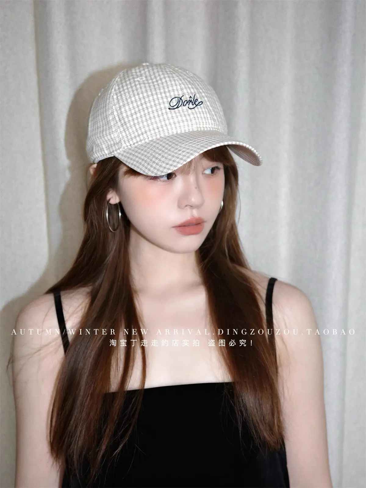 Women Korean Retro Plaid Letter Cap 2025 Spring — feature 12