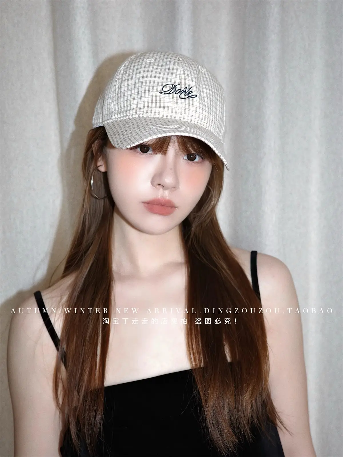 Women Korean Retro Plaid Letter Cap 2025 Spring — feature 13