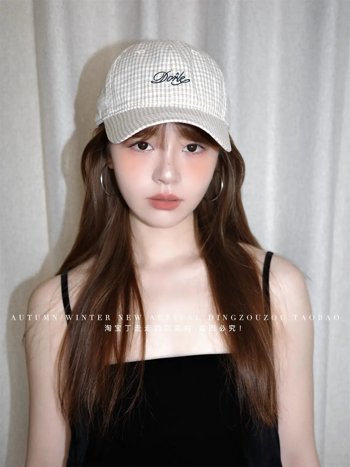Women Korean Retro Plaid Letter Cap 2025 Spring — feature 14