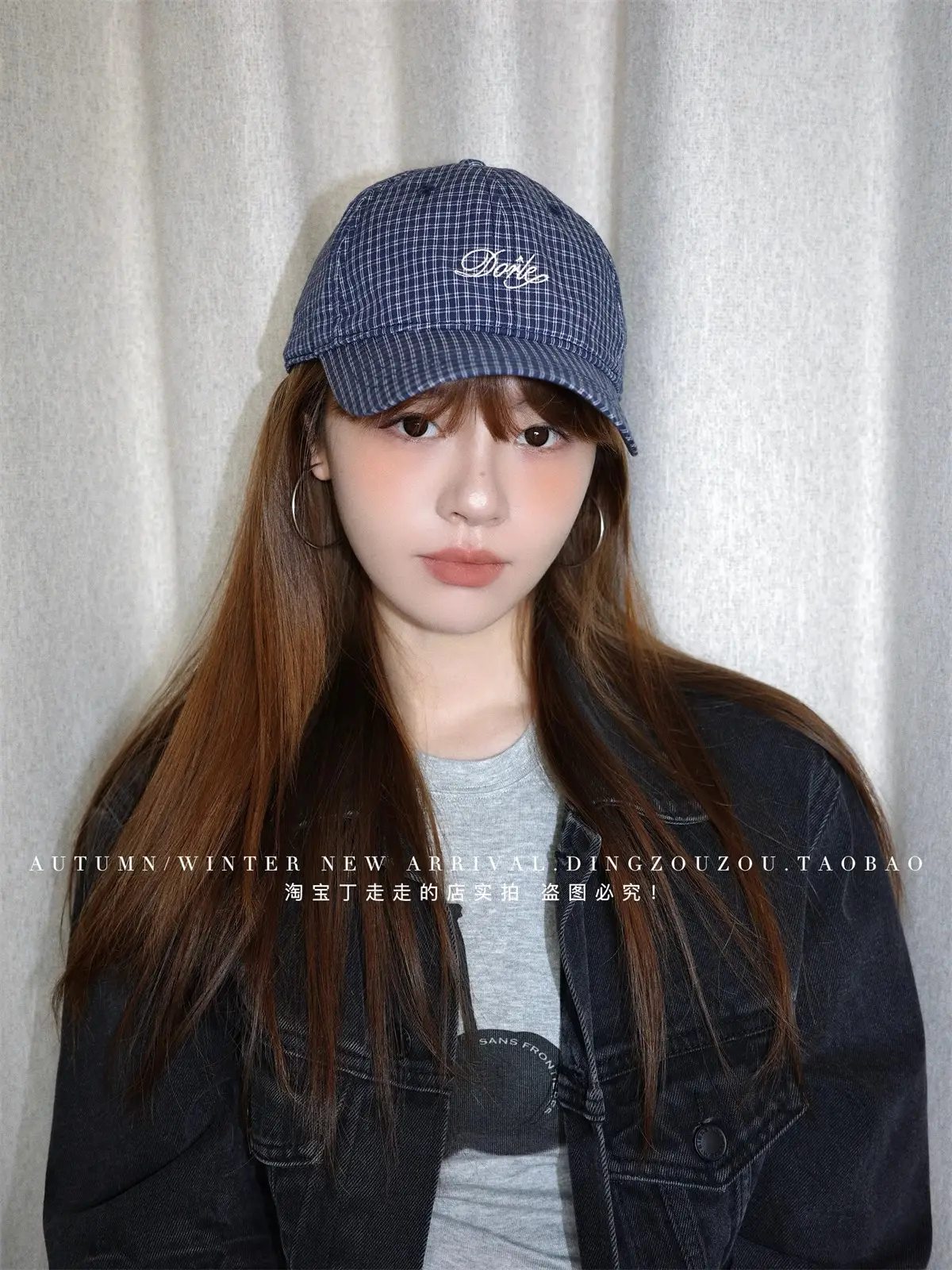 Women Korean Retro Plaid Letter Cap 2025 Spring — feature 3