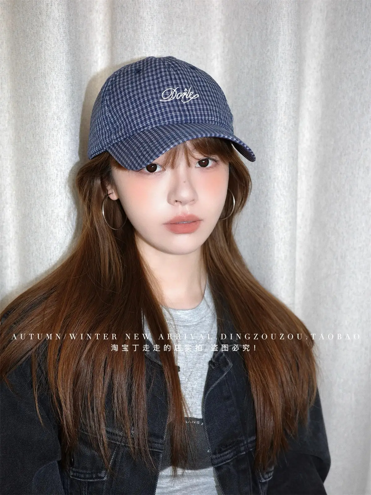 Women Korean Retro Plaid Letter Cap 2025 Spring — feature 5