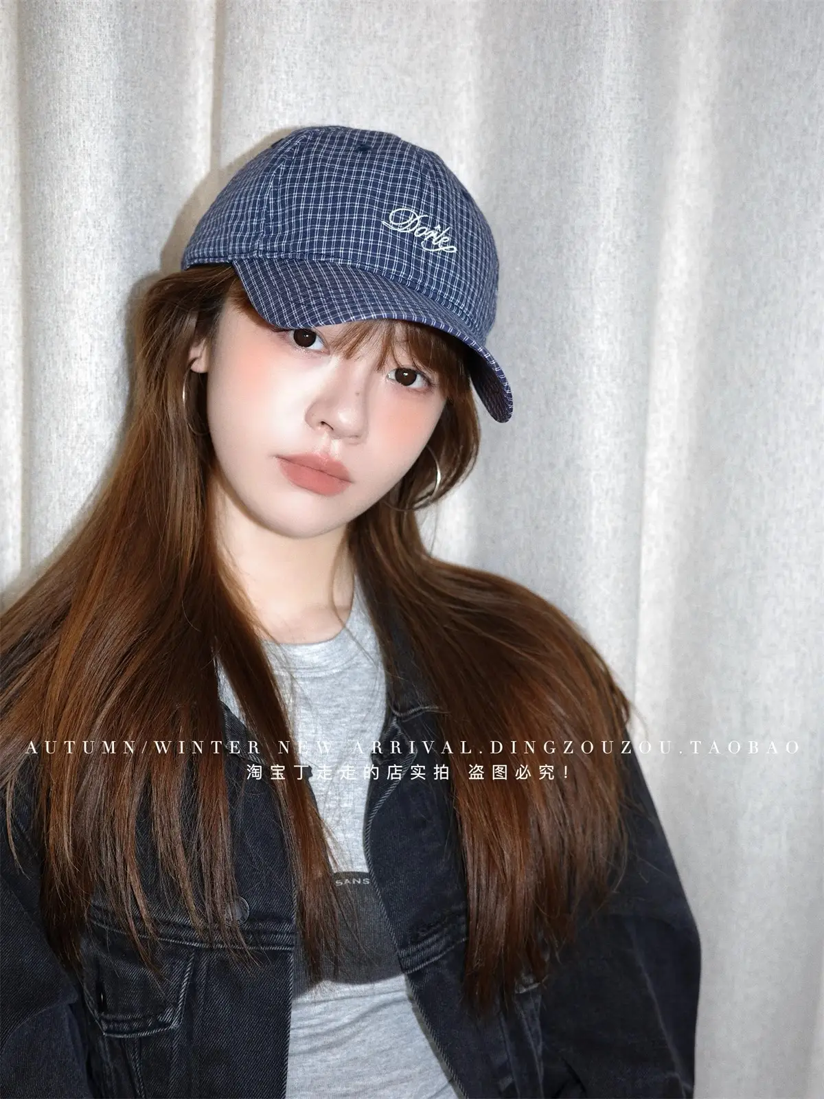 Women Korean Retro Plaid Letter Cap 2025 Spring — feature 6