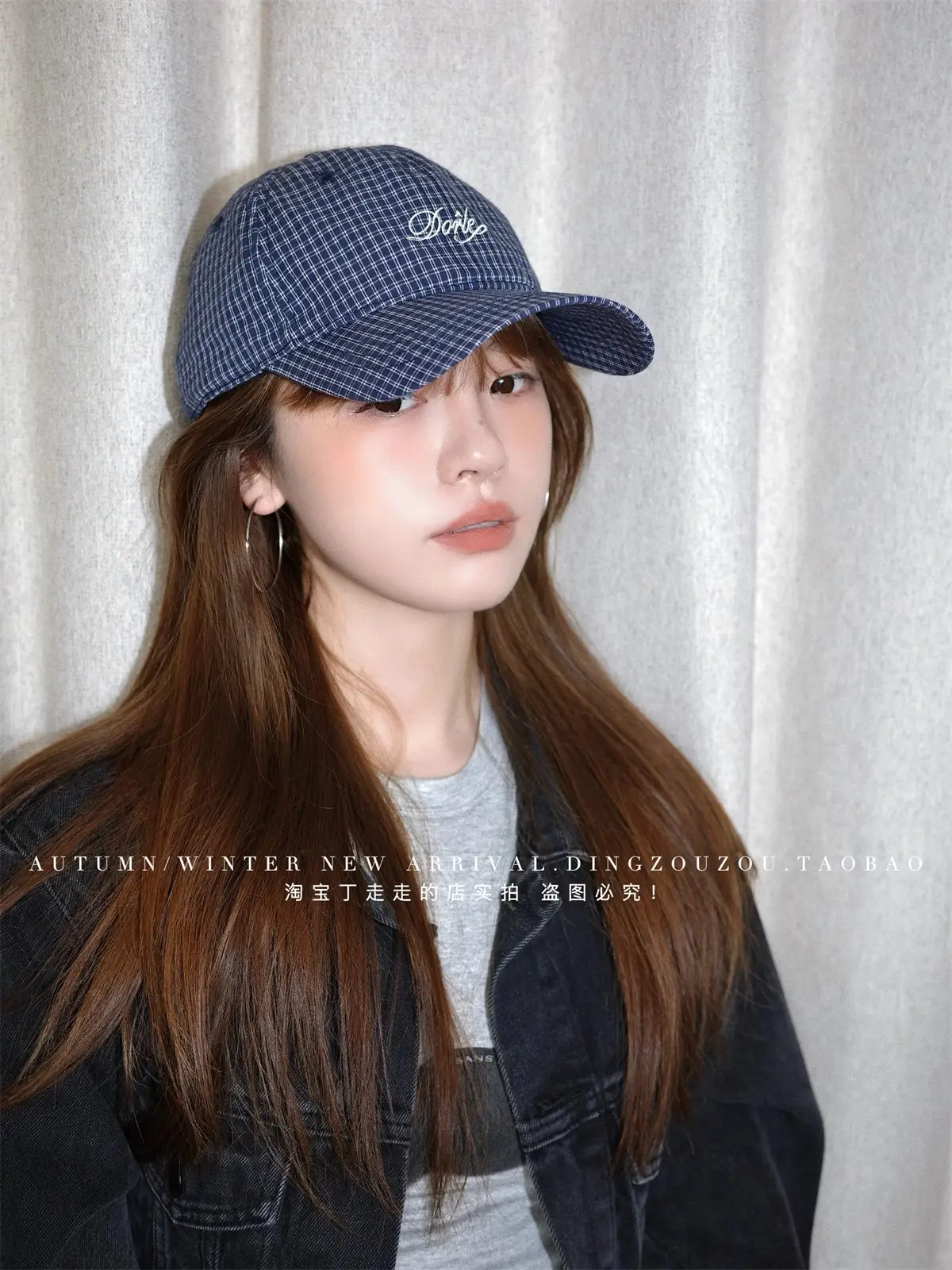 Women Korean Retro Plaid Letter Cap 2025 Spring — feature 7