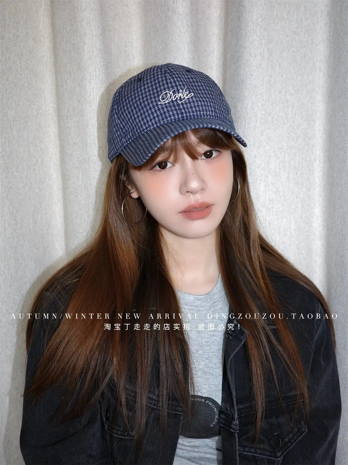 Women Korean Retro Plaid Letter Cap 2025 Spring — feature 8