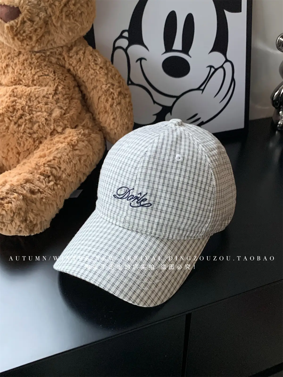 Women Korean Retro Plaid Letter Cap 2025 Spring - Image 2