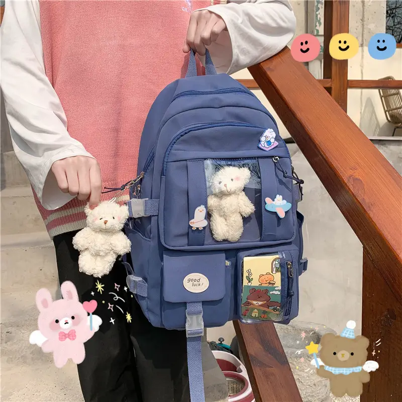 Ins Style Large Capacity High School Student Schoolbag Female K-Style Harajuku Ulzzang Cartoon Backpack Junior High School Student Backpack