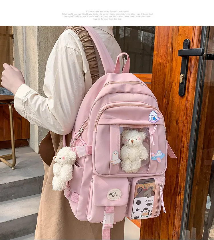 Ins Style Large Capacity High School Student Schoolbag Female K-Style Harajuku Ulzzang Cartoon Backpack Junior High School Student Backpack — feature 10