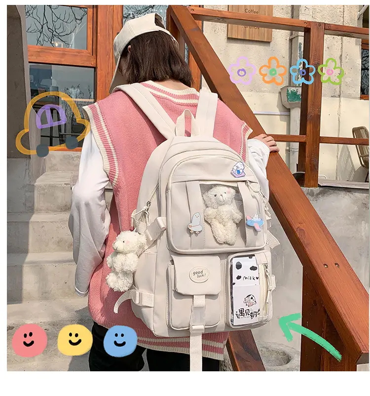 Ins Style Large Capacity High School Student Schoolbag Female K-Style Harajuku Ulzzang Cartoon Backpack Junior High School Student Backpack — feature 13