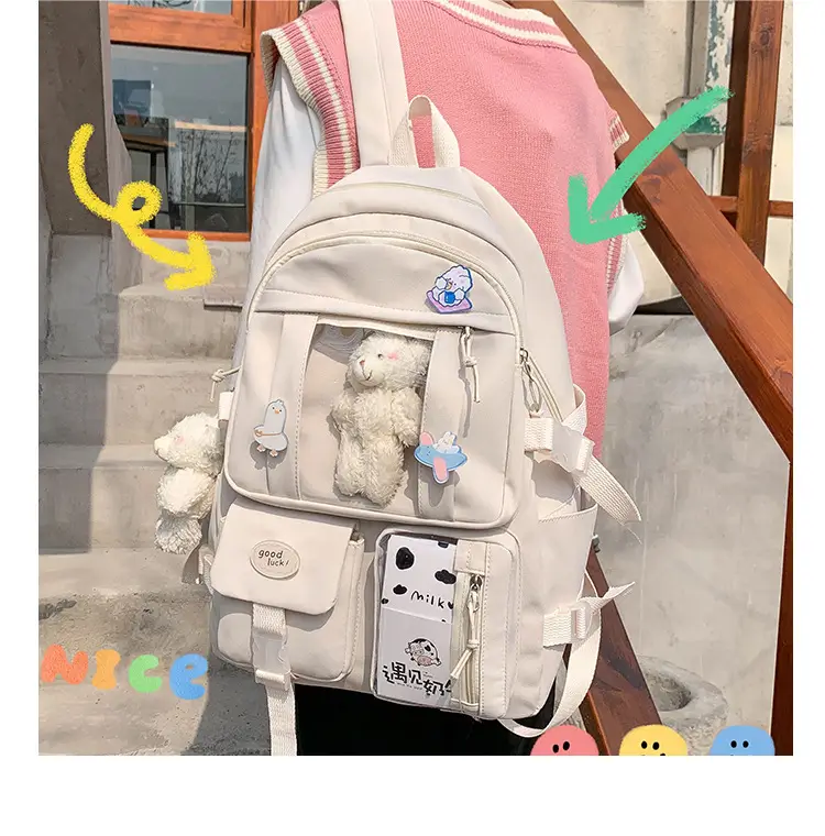 Ins Style Large Capacity High School Student Schoolbag Female K-Style Harajuku Ulzzang Cartoon Backpack Junior High School Student Backpack — feature 14