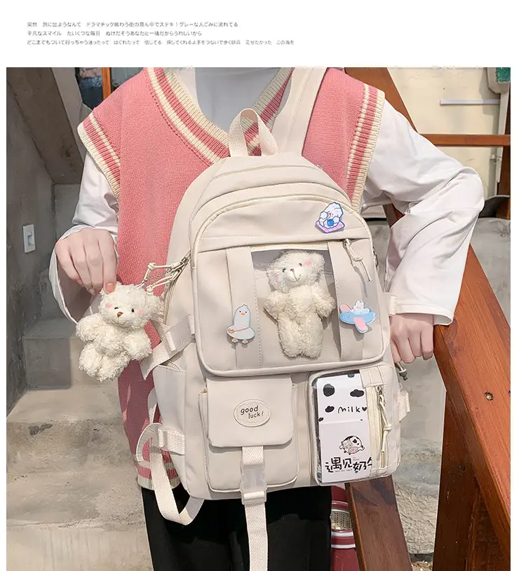 Ins Style Large Capacity High School Student Schoolbag Female K-Style Harajuku Ulzzang Cartoon Backpack Junior High School Student Backpack — feature 15
