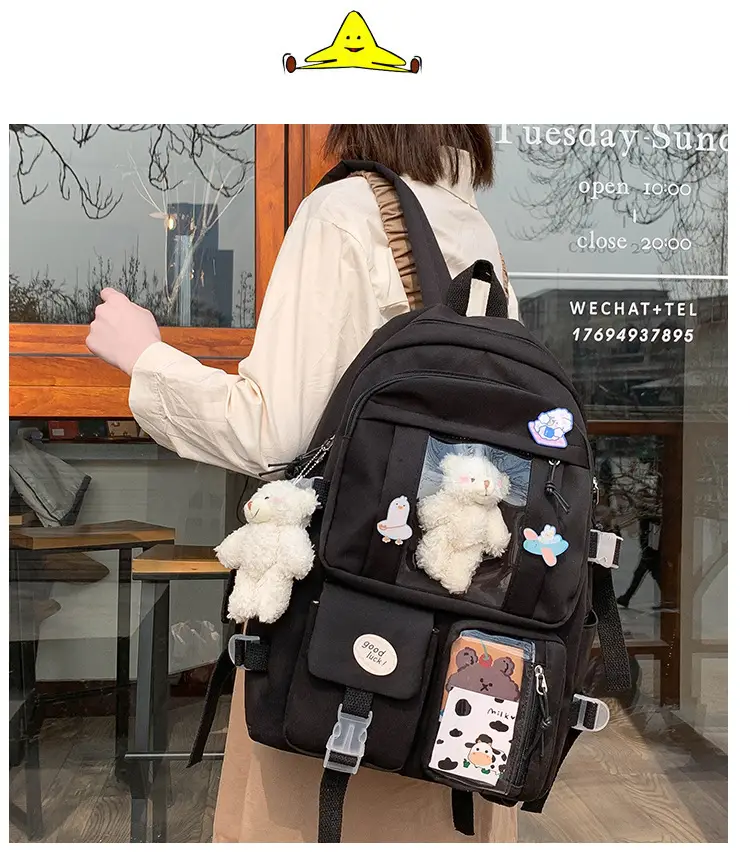 Ins Style Large Capacity High School Student Schoolbag Female K-Style Harajuku Ulzzang Cartoon Backpack Junior High School Student Backpack — feature 20