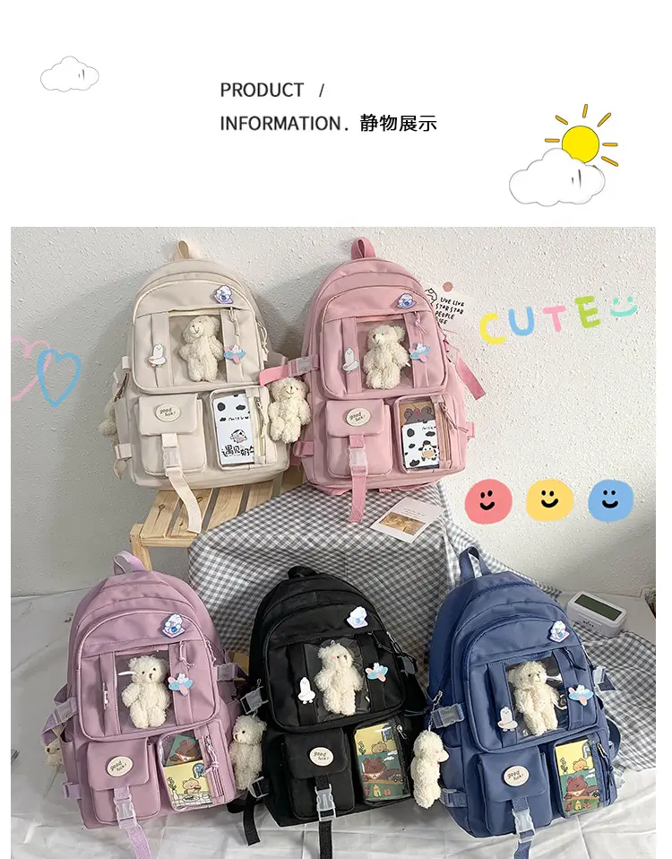 Ins Style Large Capacity High School Student Schoolbag Female K-Style Harajuku Ulzzang Cartoon Backpack Junior High School Student Backpack — feature 21