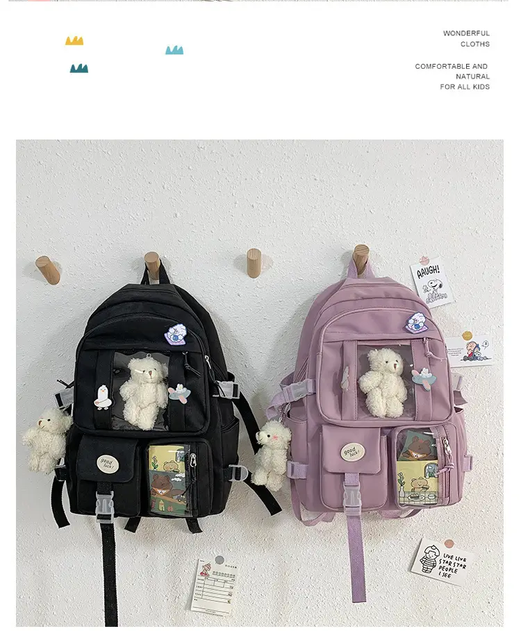 Ins Style Large Capacity High School Student Schoolbag Female K-Style Harajuku Ulzzang Cartoon Backpack Junior High School Student Backpack — feature 23
