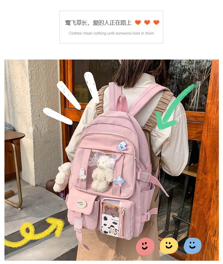 Ins Style Large Capacity High School Student Schoolbag Female K-Style Harajuku Ulzzang Cartoon Backpack Junior High School Student Backpack — feature 5