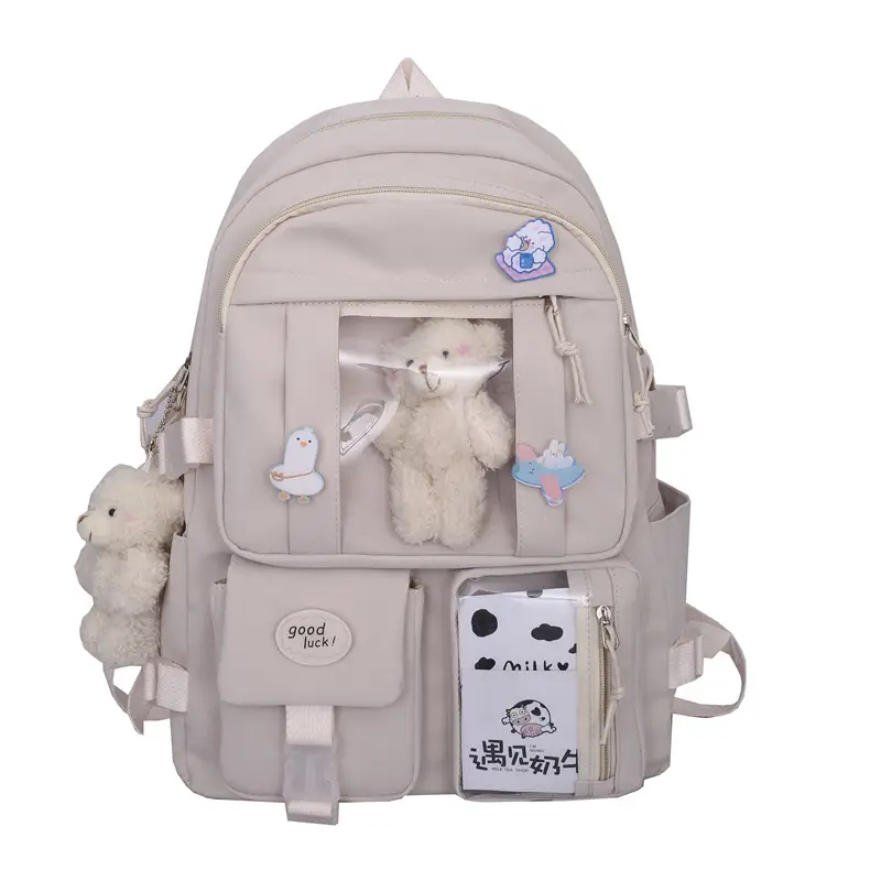 Ins Style Large Capacity High School Student Schoolbag Female K-Style Harajuku Ulzzang Cartoon Backpack Junior High School Student Backpack