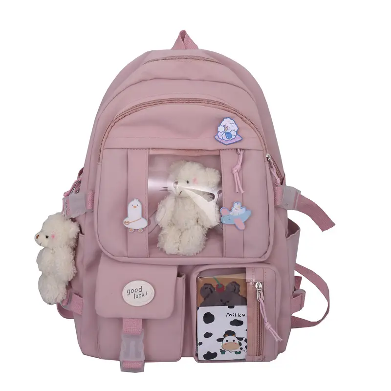 Ins Style Large Capacity High School Student Schoolbag Female K-Style Harajuku Ulzzang Cartoon Backpack Junior High School Student Backpack