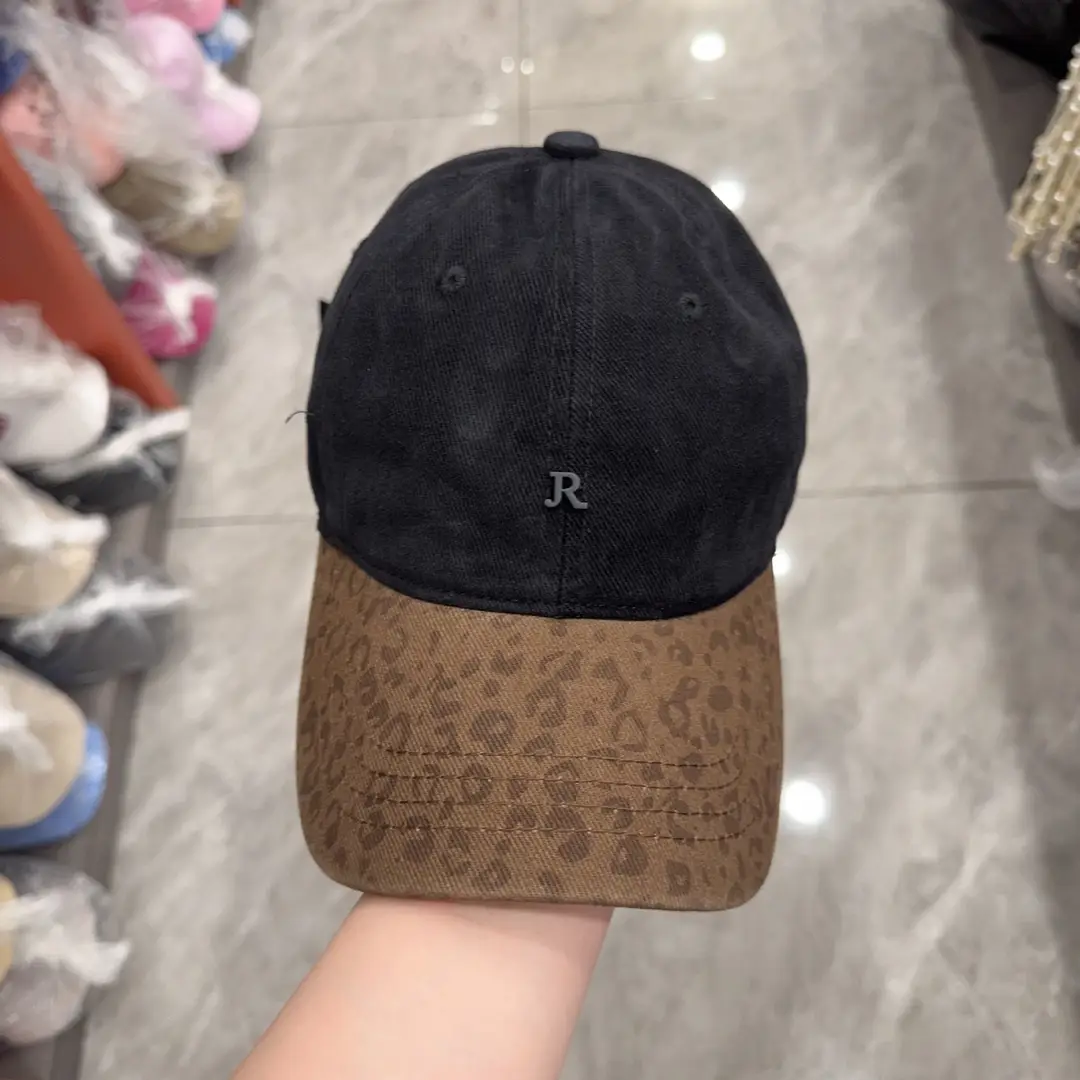 Women Leopard Print Baseball Cap Red Brown - Image 9