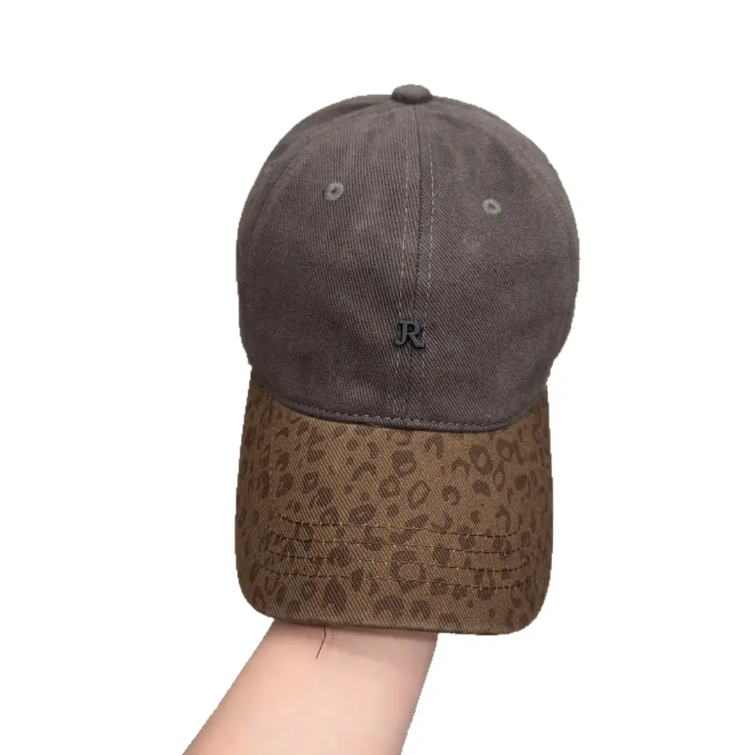 Women Leopard Print Baseball Cap Red Brown - Image 11