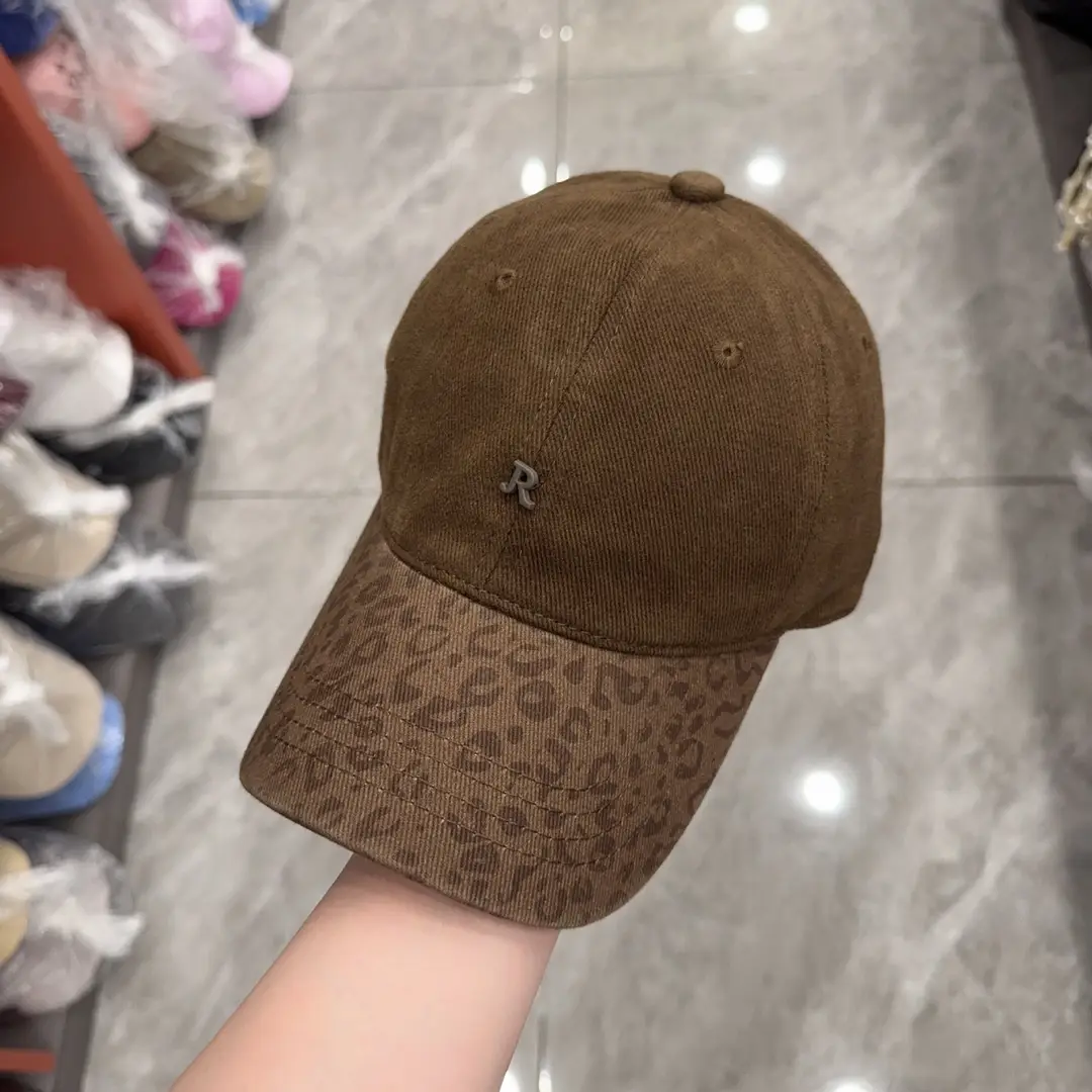 Women Leopard Print Baseball Cap Red Brown - Image 5