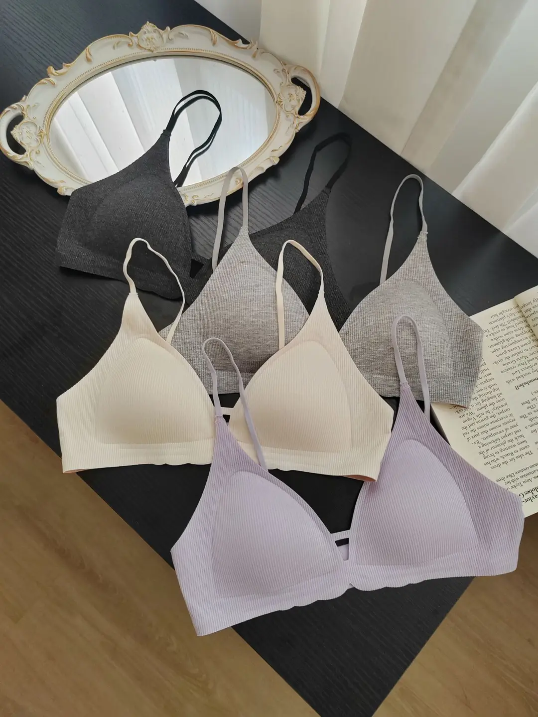 French Seamless Triangle Cup Bra, Thin, Comfortable and Breathable Small Breast Underwear — feature 2