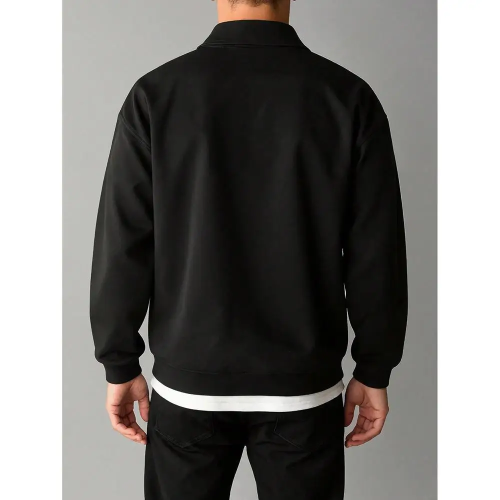 Men's Black 2-Piece Sweatshirt Set with Zip Front - Image 4