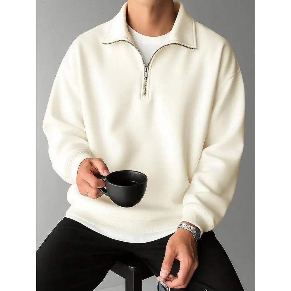 Men's Black 2-Piece Sweatshirt Set with Zip Front - Image 6