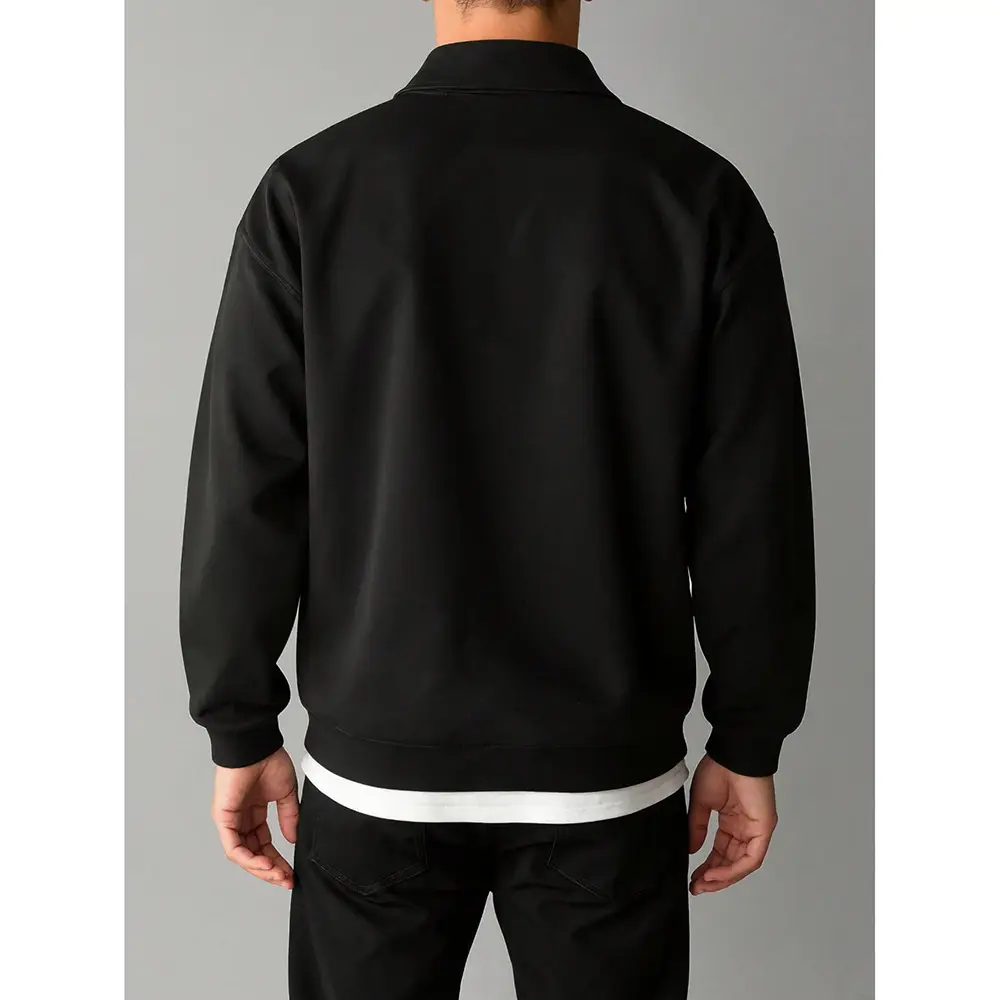 Men's Black 2-Piece Sweatshirt Set with Zip Front — feature 3