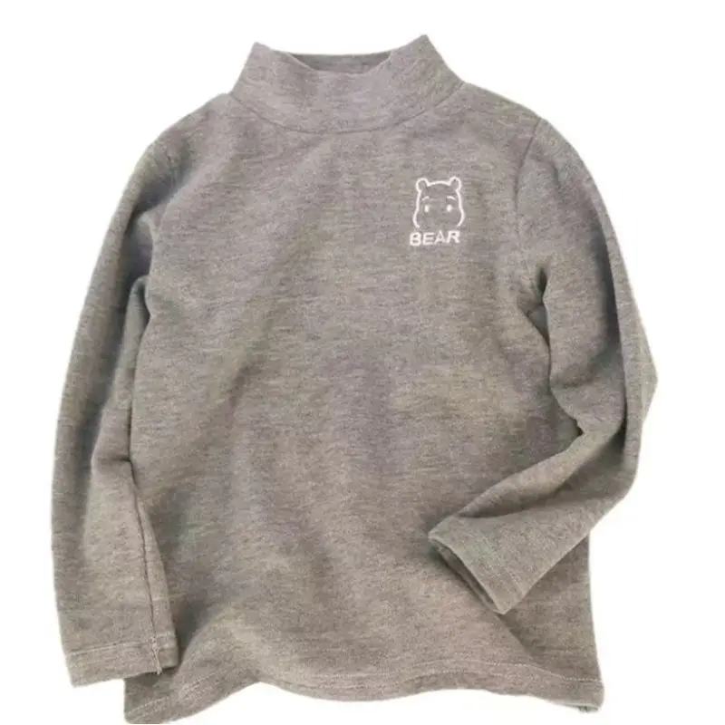 Gray Bear Print Long Sleeve Sweatshirt for Kids - Image 6