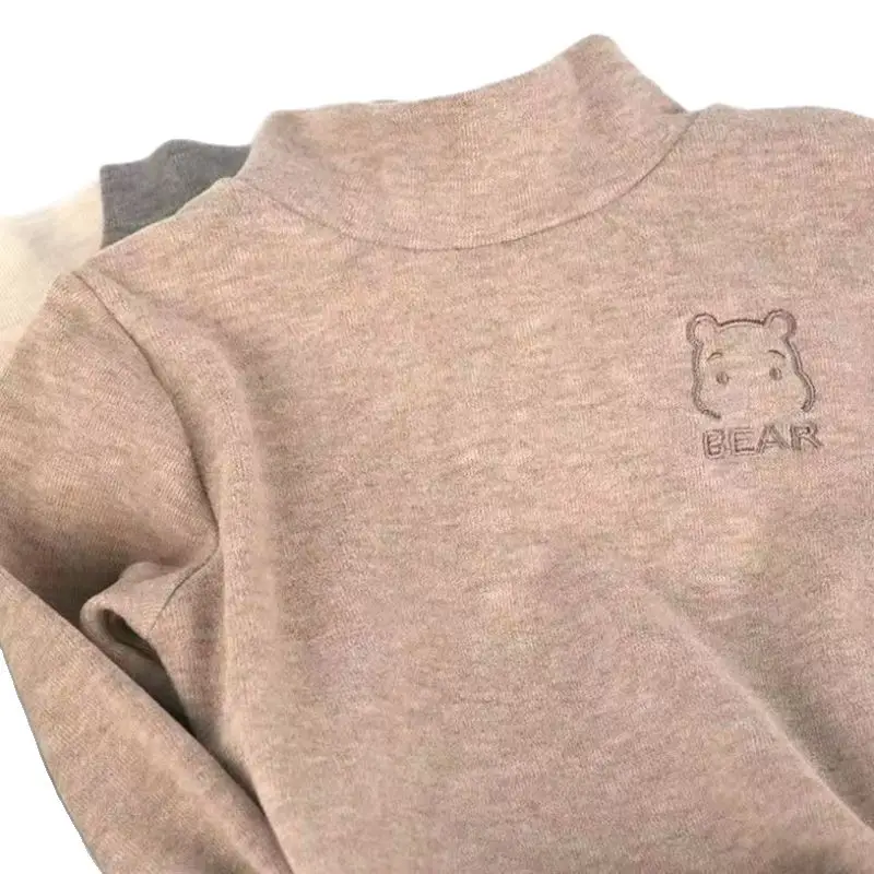 Gray Bear Print Long Sleeve Sweatshirt for Kids - Image 8
